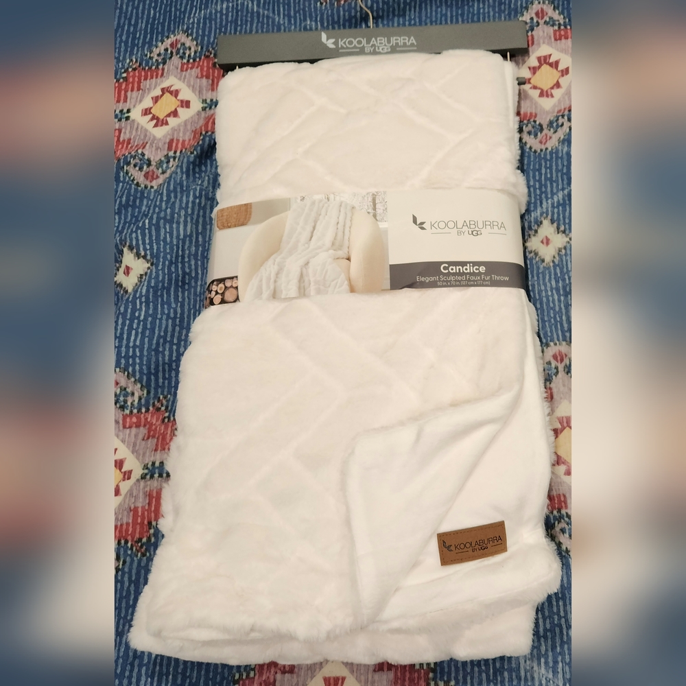 Koolaburra by UGG Candice Elegant Sculpted Faux Fur Throw 50" x 70"